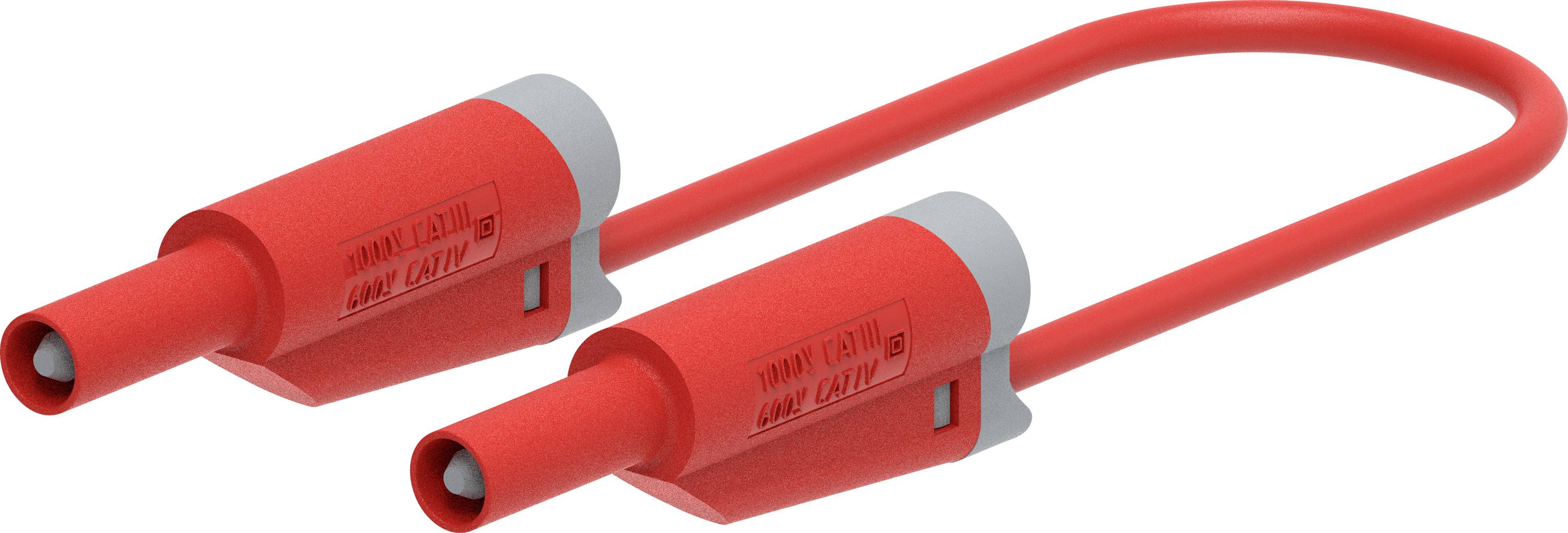 Electro PJP 2711-IEC-CD1-50R Messleitung Steckanschluss 4 mm, Bananenstecker 50cm Rot 1St.