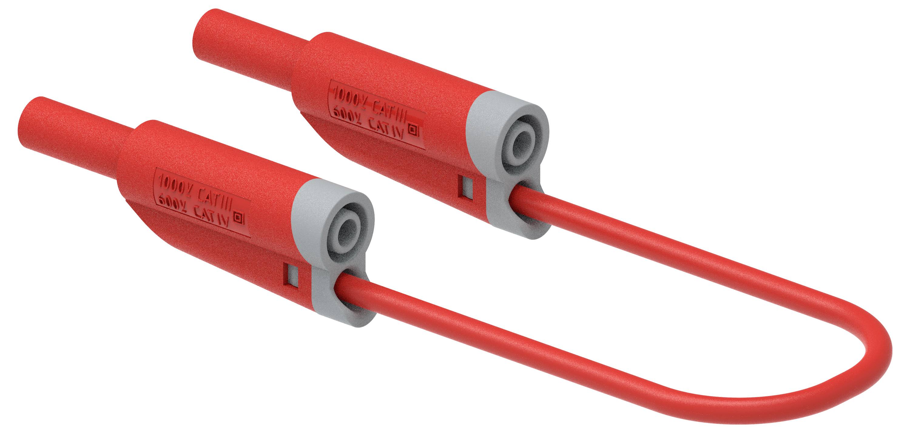 Electro PJP 2711-IEC-CD1-50R Messleitung Steckanschluss 4 mm, Bananenstecker 50cm Rot 1St.