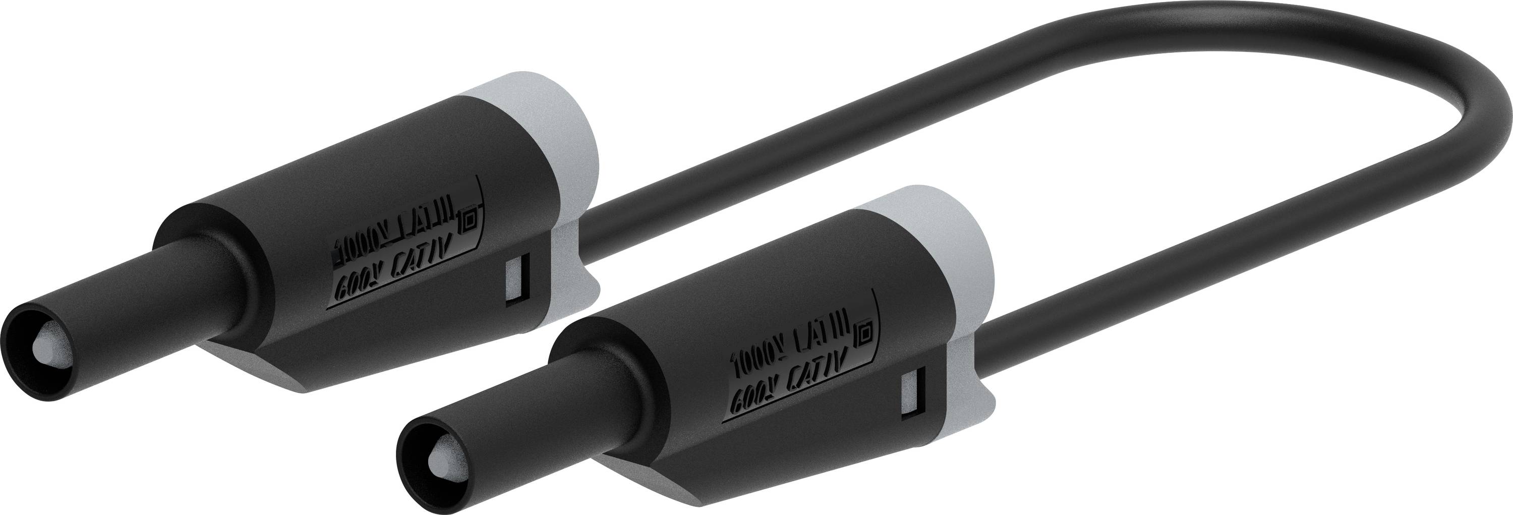 Electro PJP 2714-IEC-CD1-25N Messleitung Steckanschluss 4 mm, Bananenstecker 25cm Schwarz 1St.