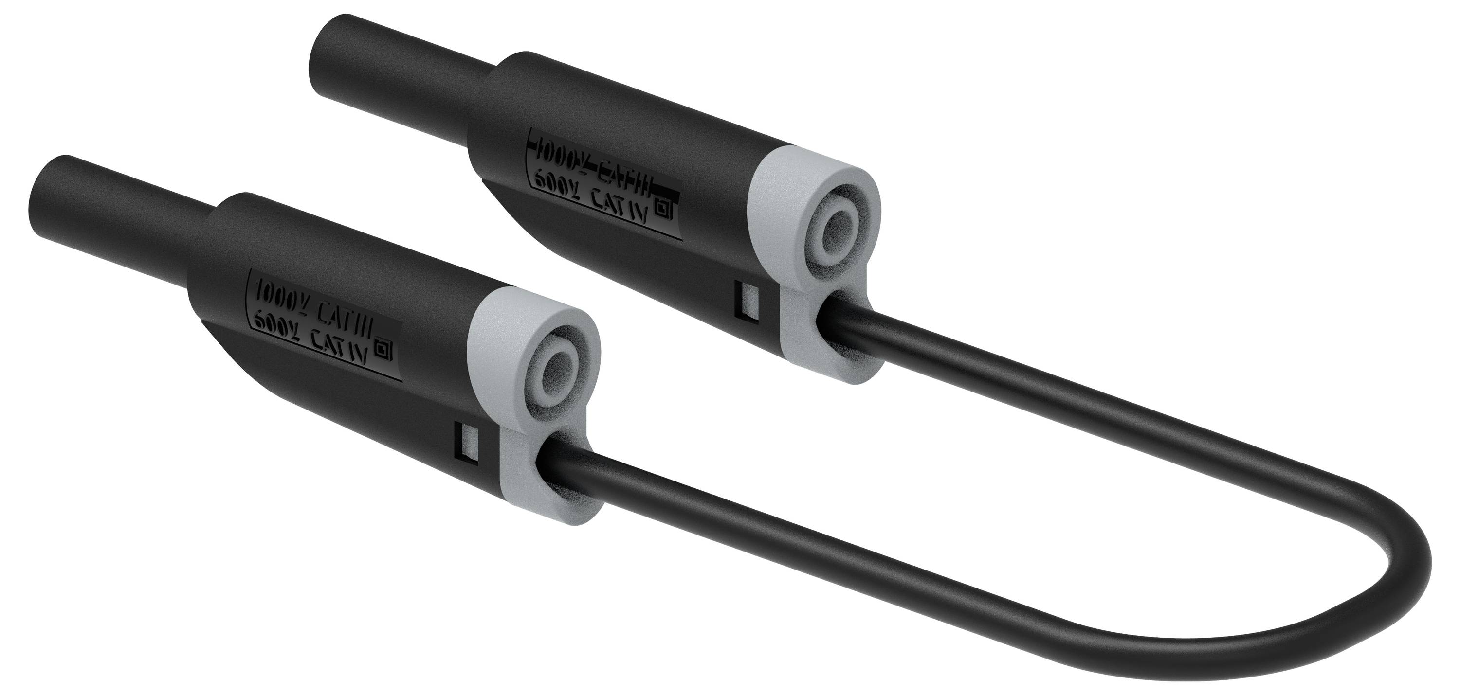 Electro PJP 2714-IEC-CD1-25N Messleitung Steckanschluss 4 mm, Bananenstecker 25 cm Schwarz 1 St.