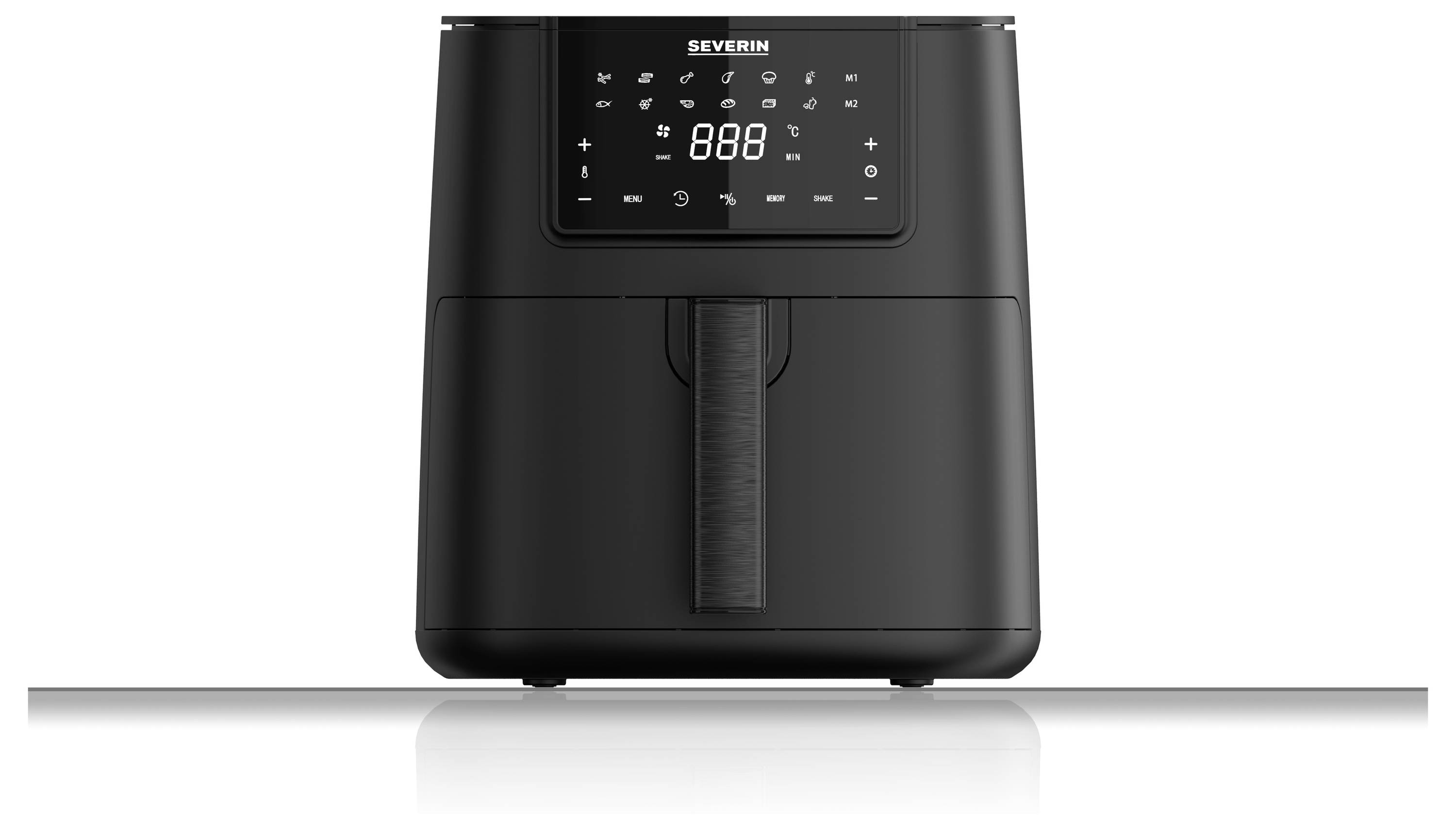 Severin FR 2462 Heißluft-Fritteuse 7 l 1700 W mit Display, Antihaftbeschichtung Schwarz