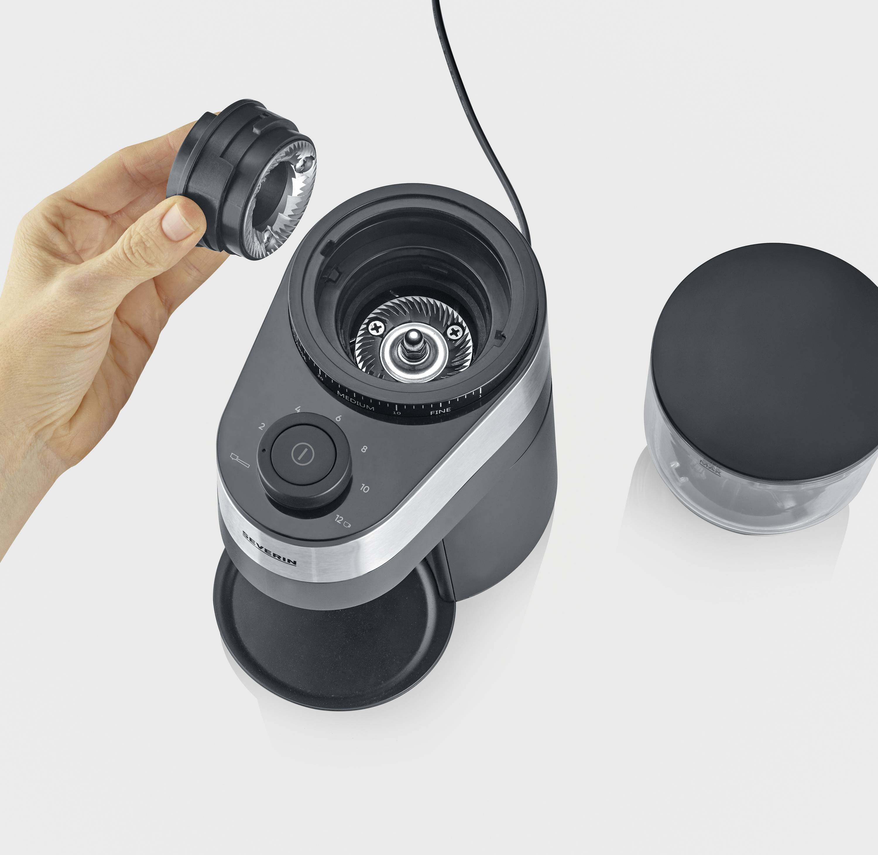 Severin KM 3880 Kaffeemühle Schwarz, Edelstahl