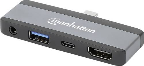 Manhattan USB-C® Dockingstation USB-C 4-in-1 Dockingstation USB C-Stecker auf HDMI USB-A USB-C PD 3