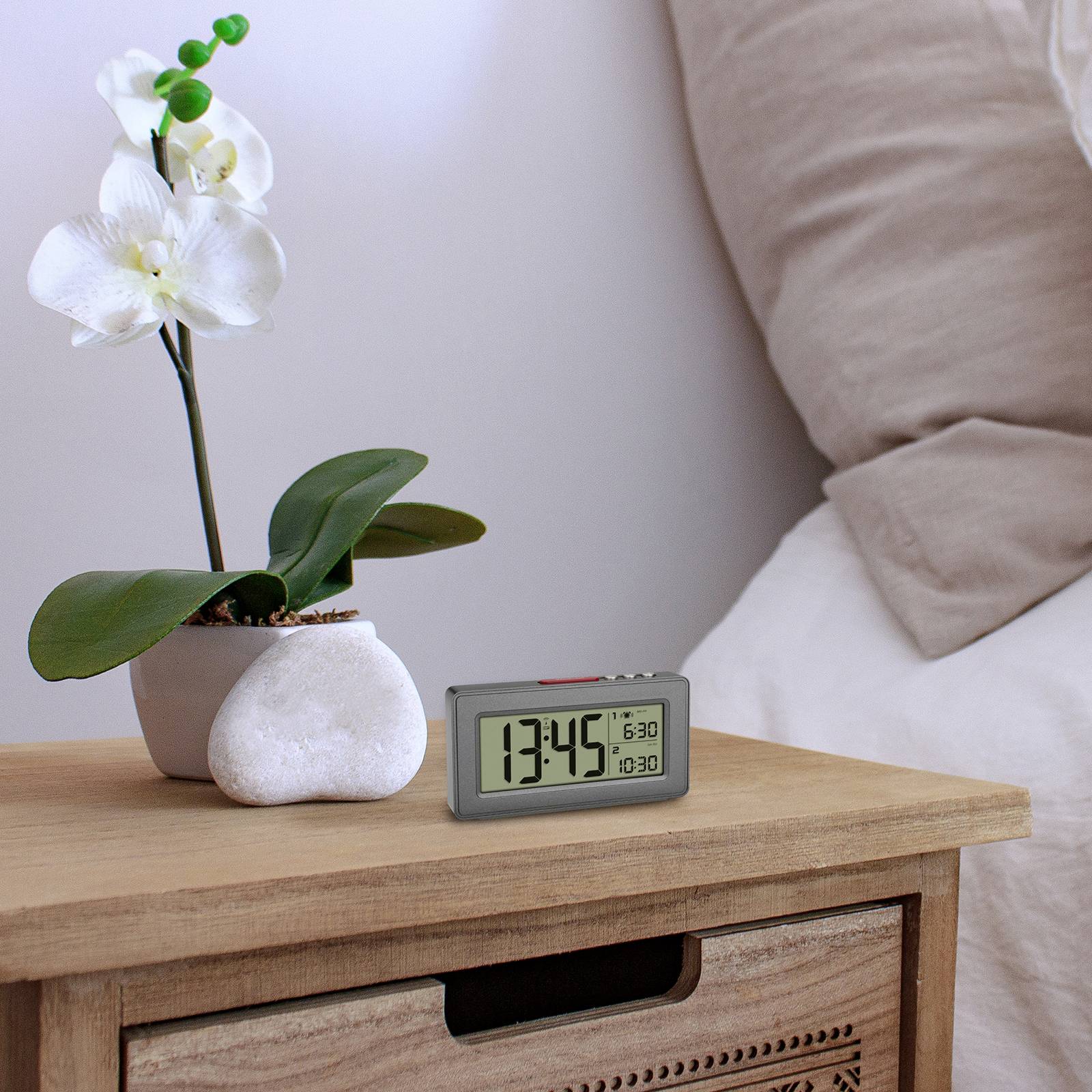 TFA Dostmann 60.2563.10 Funk Wecker Anthrazit Alarmzeiten 2