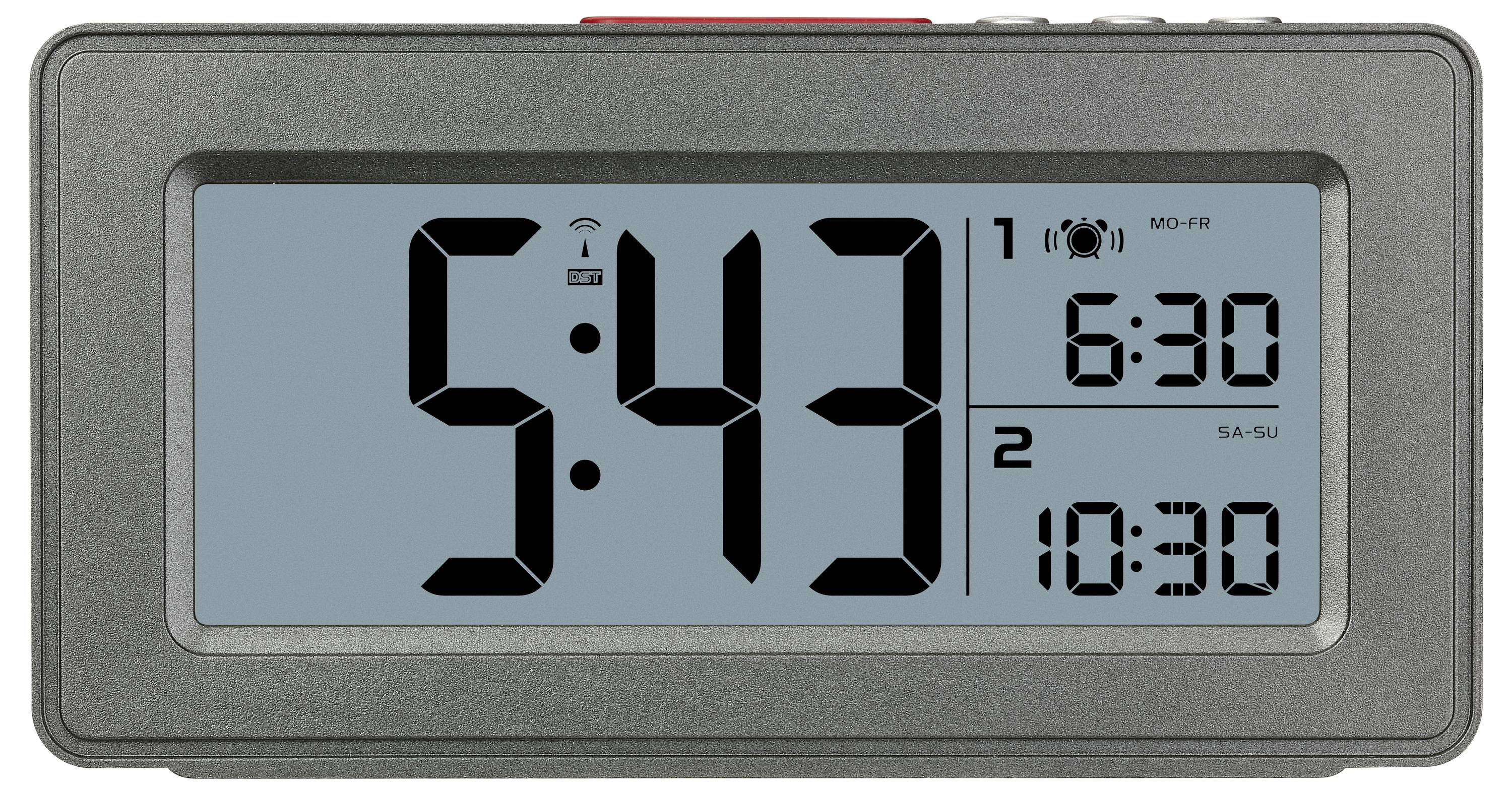 TFA Dostmann 60.2563.10 Funk Wecker Anthrazit Alarmzeiten 2