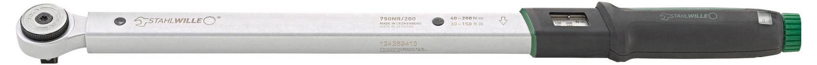 Stahlwille 750NR/200 50021004 Drehmomentschlüssel für Aufsteckwerkzeuge, mit Knarre 1/2" (12.5 mm) 40 - 200 Nm