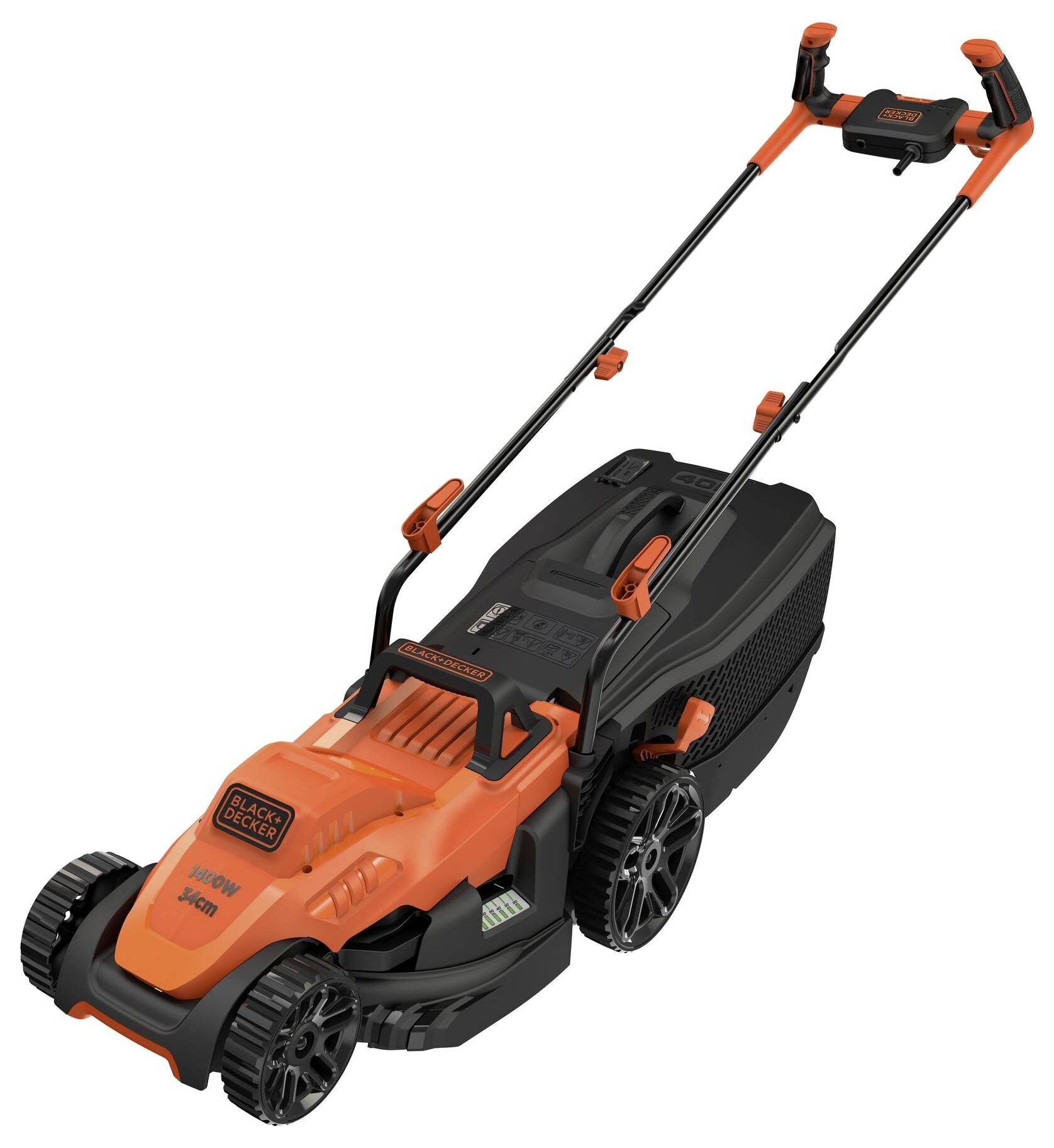 Black & Decker Elektro Rasenmäher mit Schnitthöhenverstellung 1400W Schnittbreite (max.) 34cm