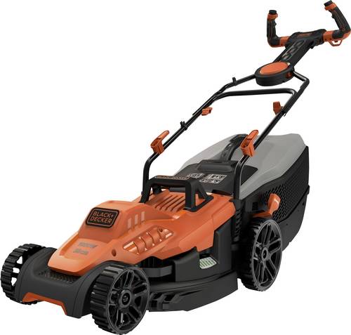 Black & Decker Elektro Rasenmäher mit Schnitthöhenverstellung, Höhenverstellbarer Griff mit Klappf