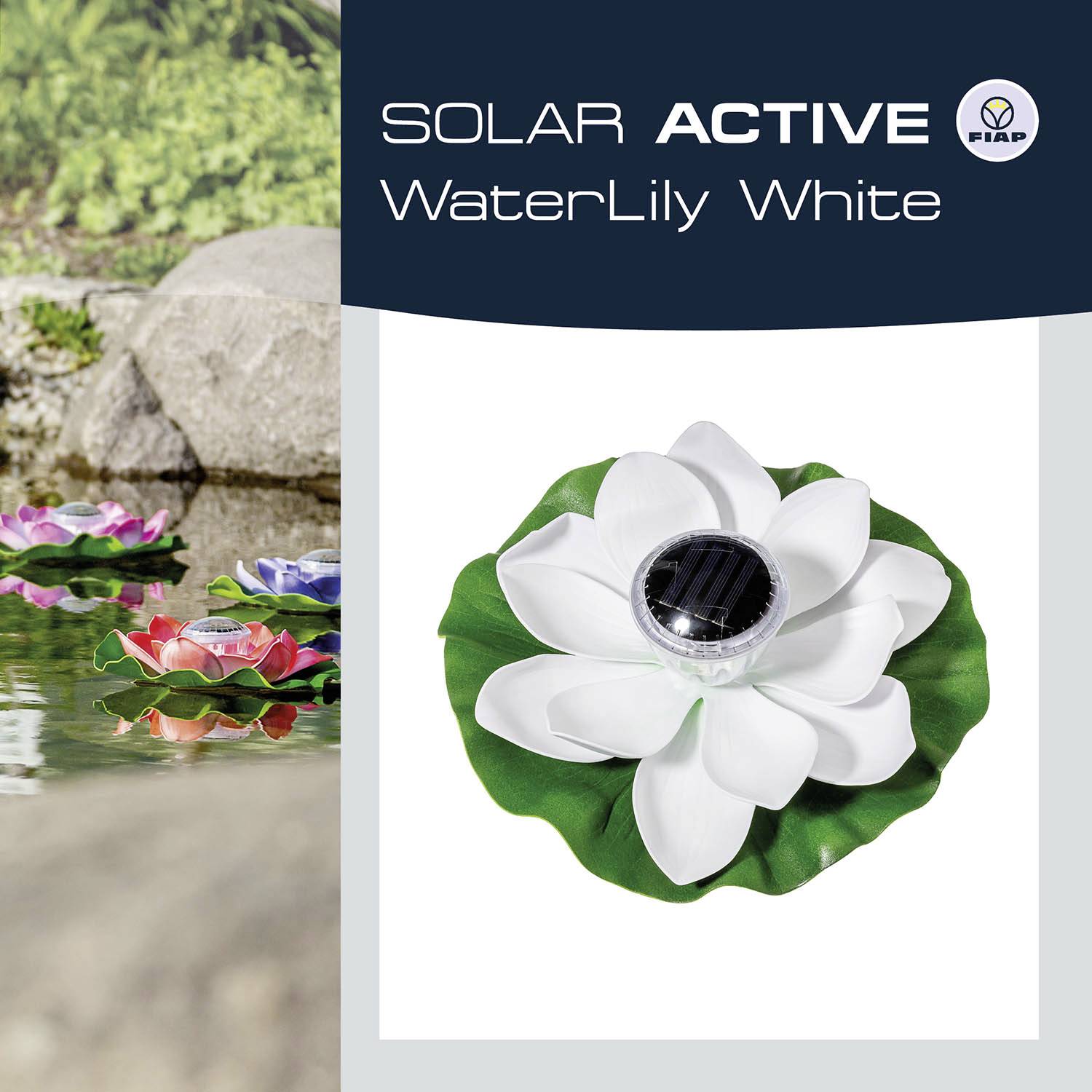 FIAP 3206 SOLAR ACTIVE WaterLily White Solar-Dekoleuchte LED LED fest eingebaut Weiß
