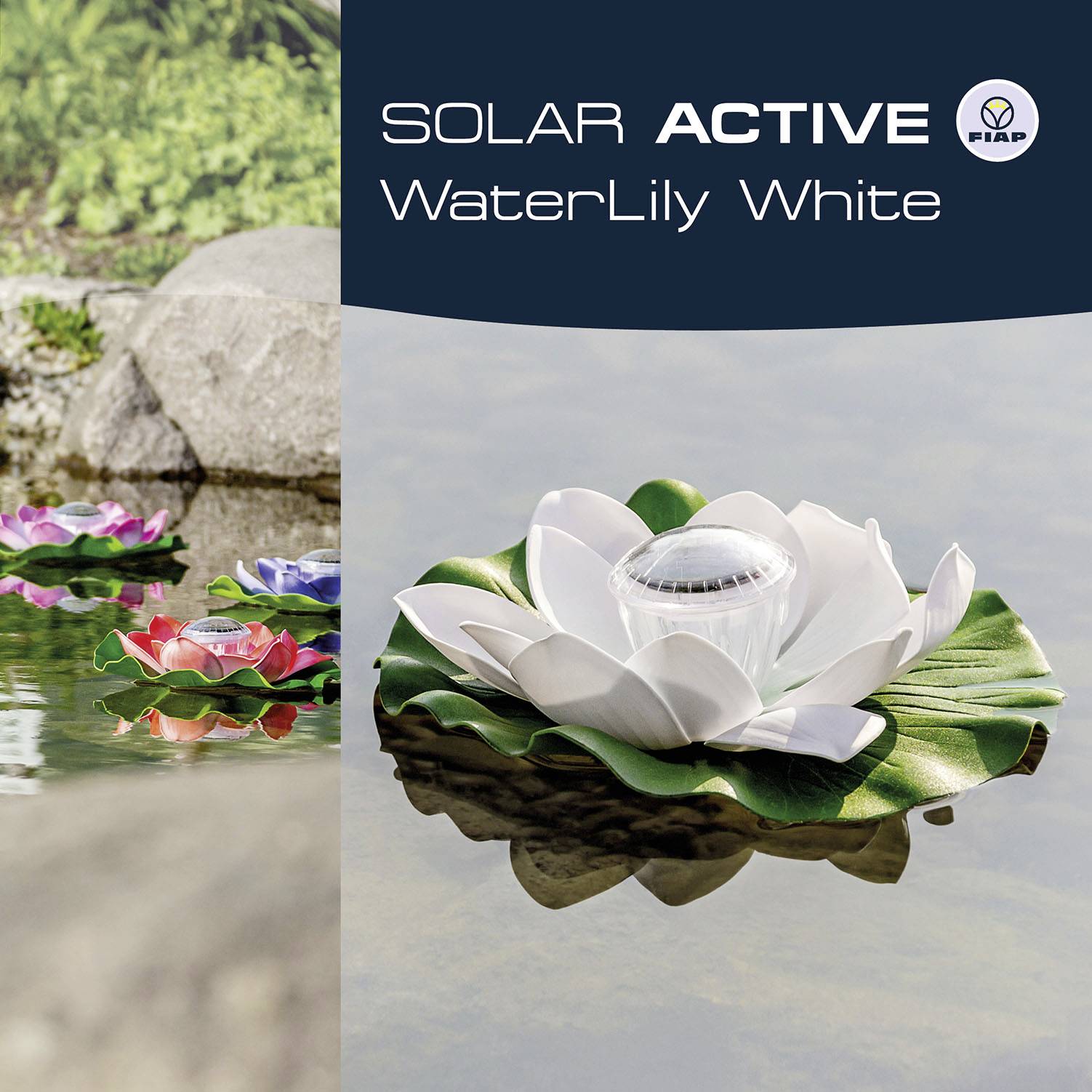 FIAP 3206 SOLAR ACTIVE WaterLily White Solar-Dekoleuchte LED LED fest eingebaut Weiß