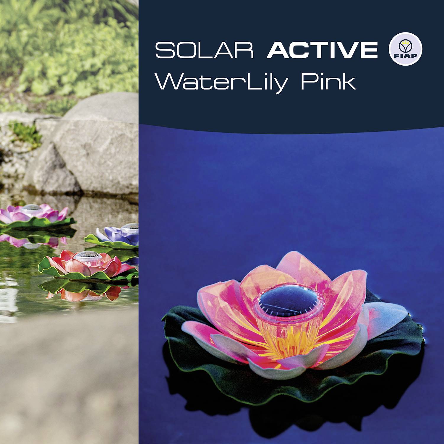 FIAP 3206-1 SOLAR ACTIVE WaterLily Pink Solar-Dekoleuchte LED LED fest eingebaut Pink