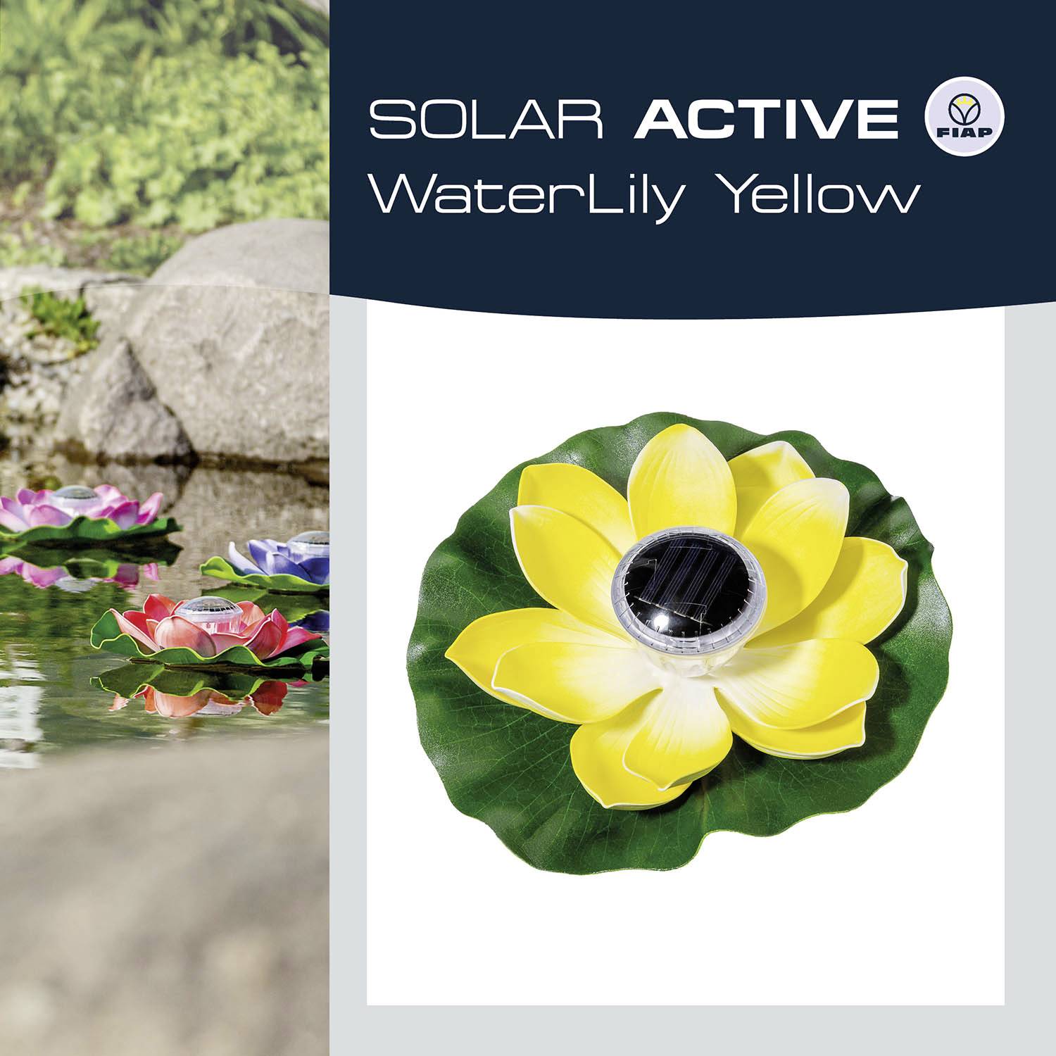 FIAP 3206-3 SOLAR ACTIVE WaterLily Yellow Solar-Dekoleuchte LED LED fest eingebaut Gelb