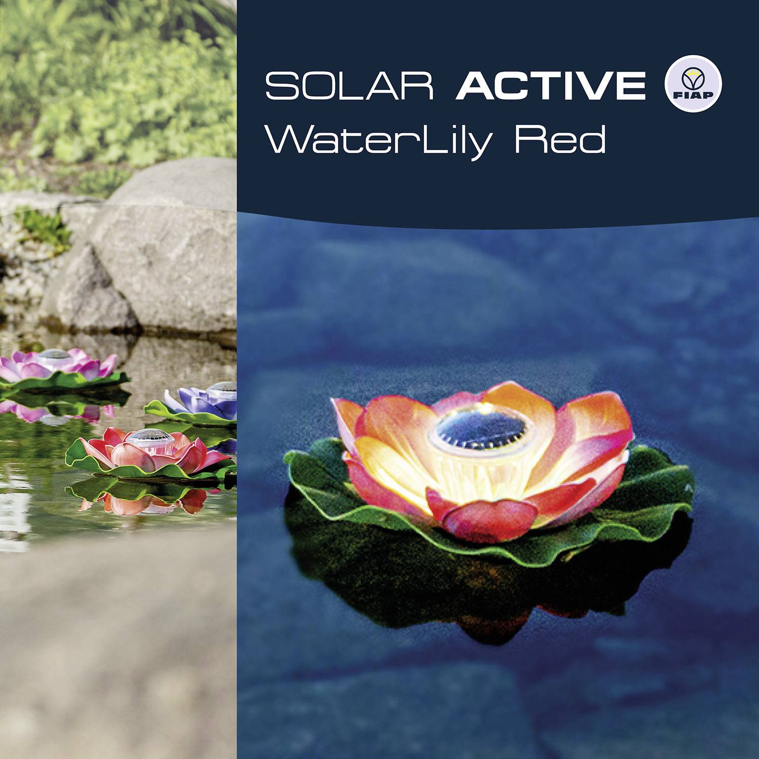 FIAP 3206-4 SOLAR ACTIVE WaterLily Red Solar-Dekoleuchte LED LED fest eingebaut Rot