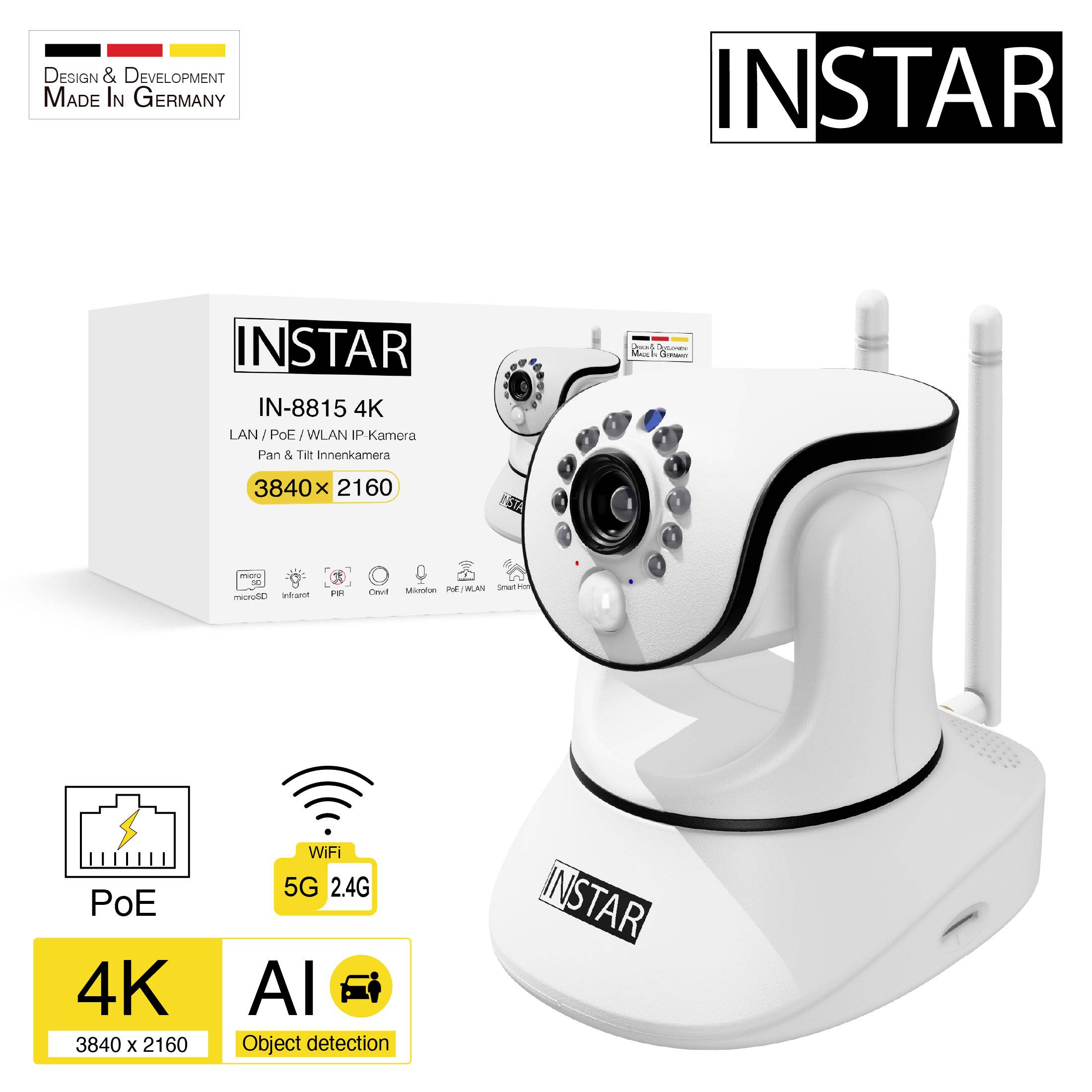 INSTAR IN-8815 4K POE/WLAN weiß 18006 WLAN IP Überwachungskamera