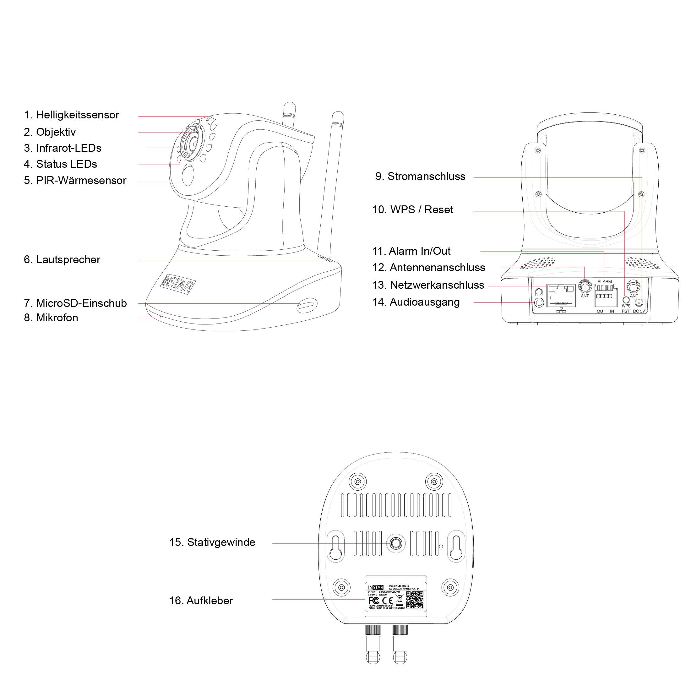 INSTAR IN-8815 4K POE/WLAN schwarz 18005 IP Überwachungskamera