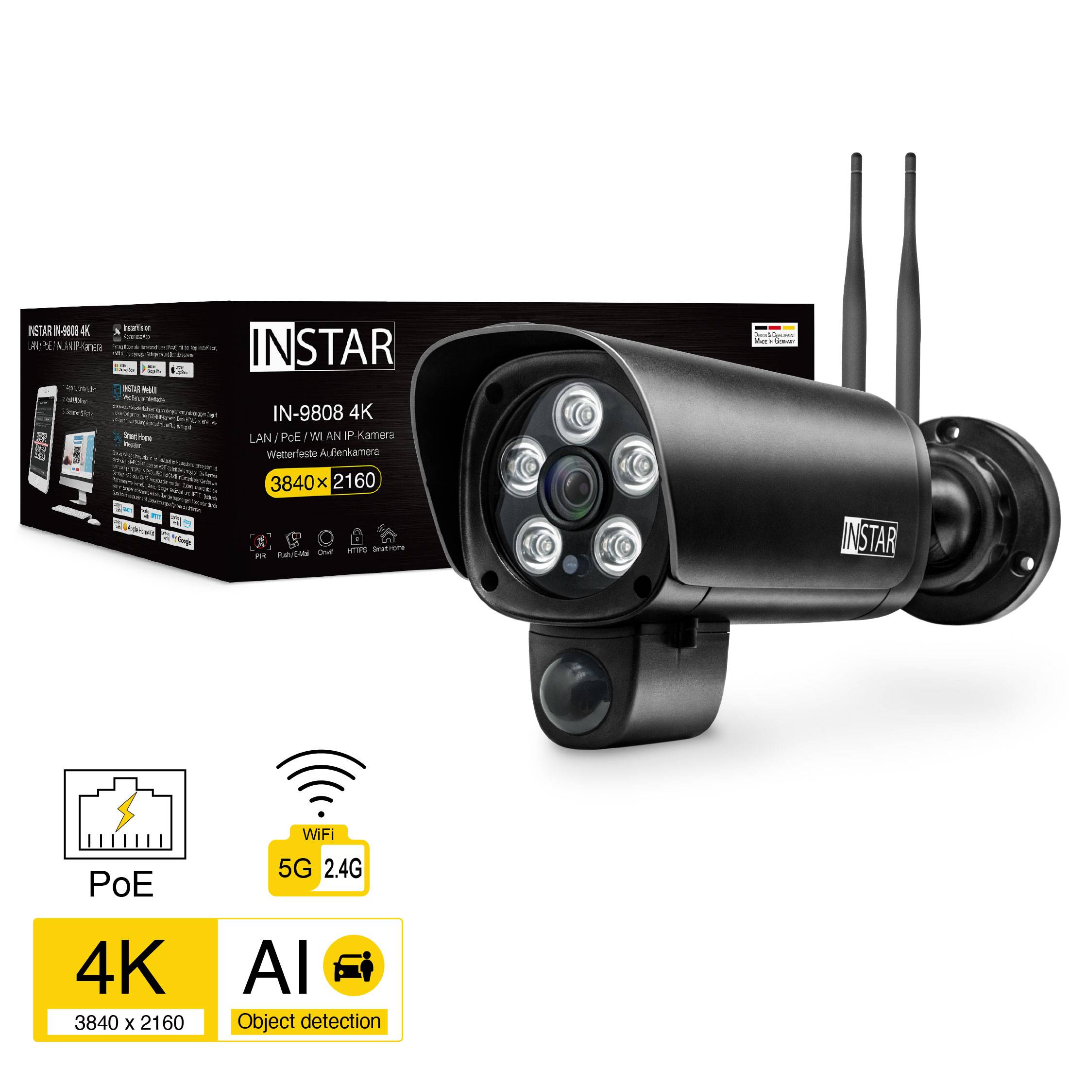 INSTAR IN-9808 4K schwarz 18001 IP Überwachungskamera