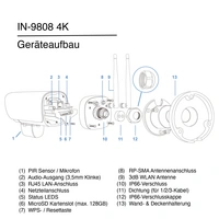 INSTAR IN-9808 4K schwarz 18001 IP Überwachungskamera INSTAR IN-9808 4K schwarz 18001 IP Überwachungskamera