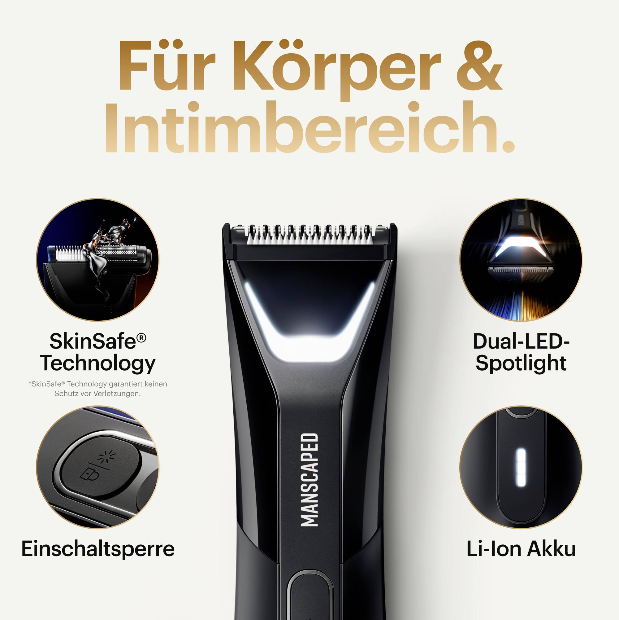 MANSCAPED The Lawn Mower 5.0 Ultra Rasierer, Bartschneider, Haarschneider Schwarz