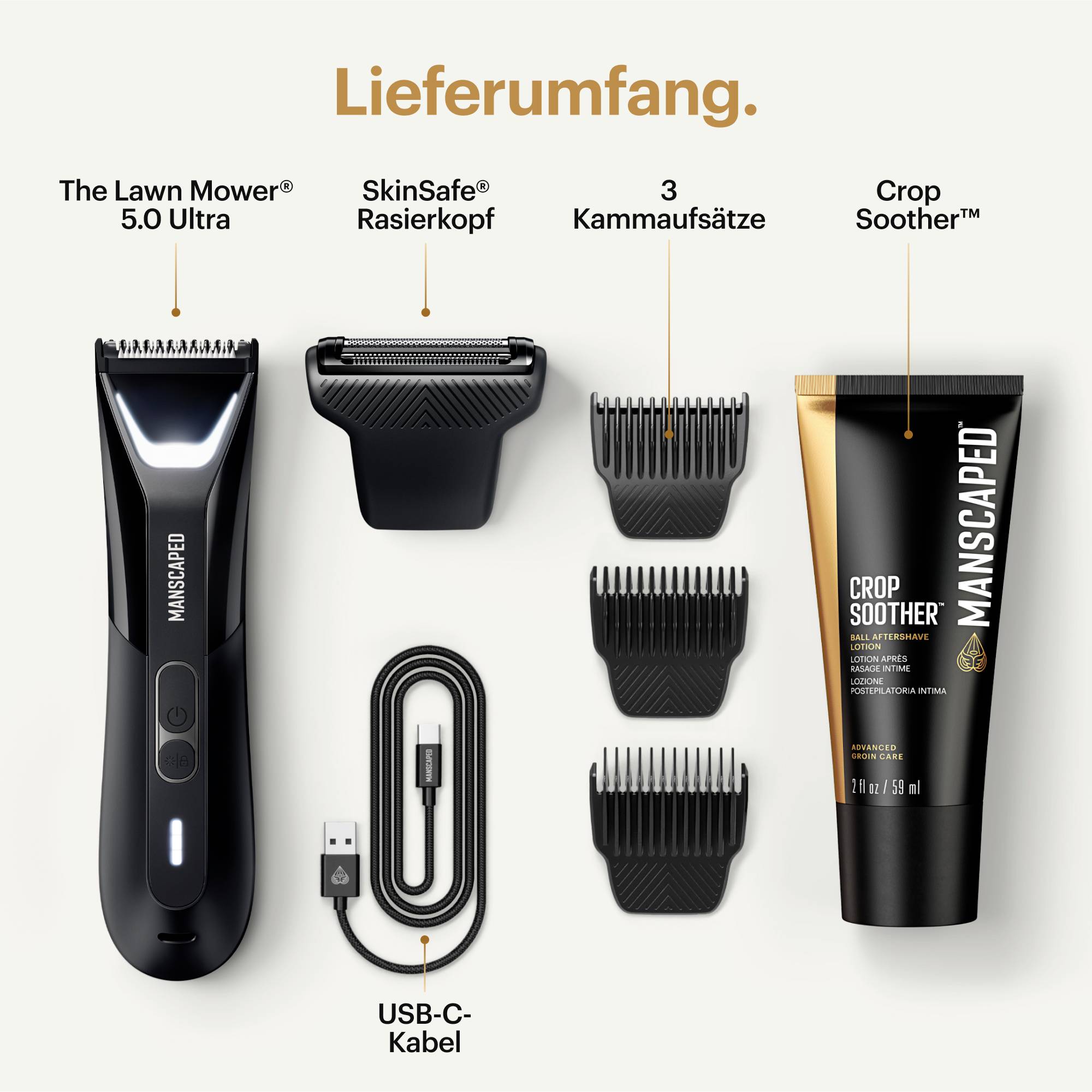 MANSCAPED The Lawn Mower 5.0 Ultra Rasierer, Bartschneider, Haarschneider Schwarz