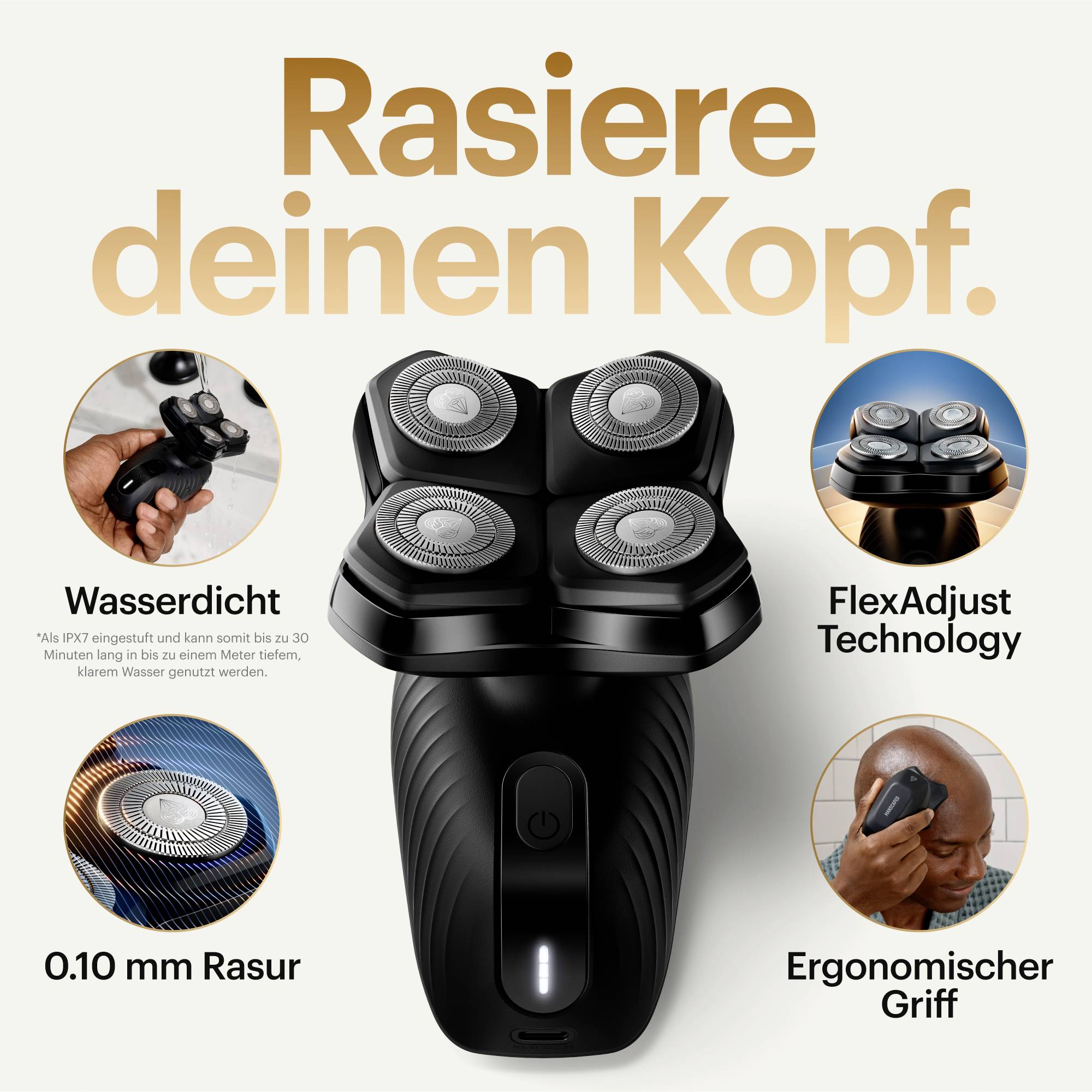 MANSCAPED The Dome Shaver Plus Essentials 75-00249 Rotationsrasierer Schwarz