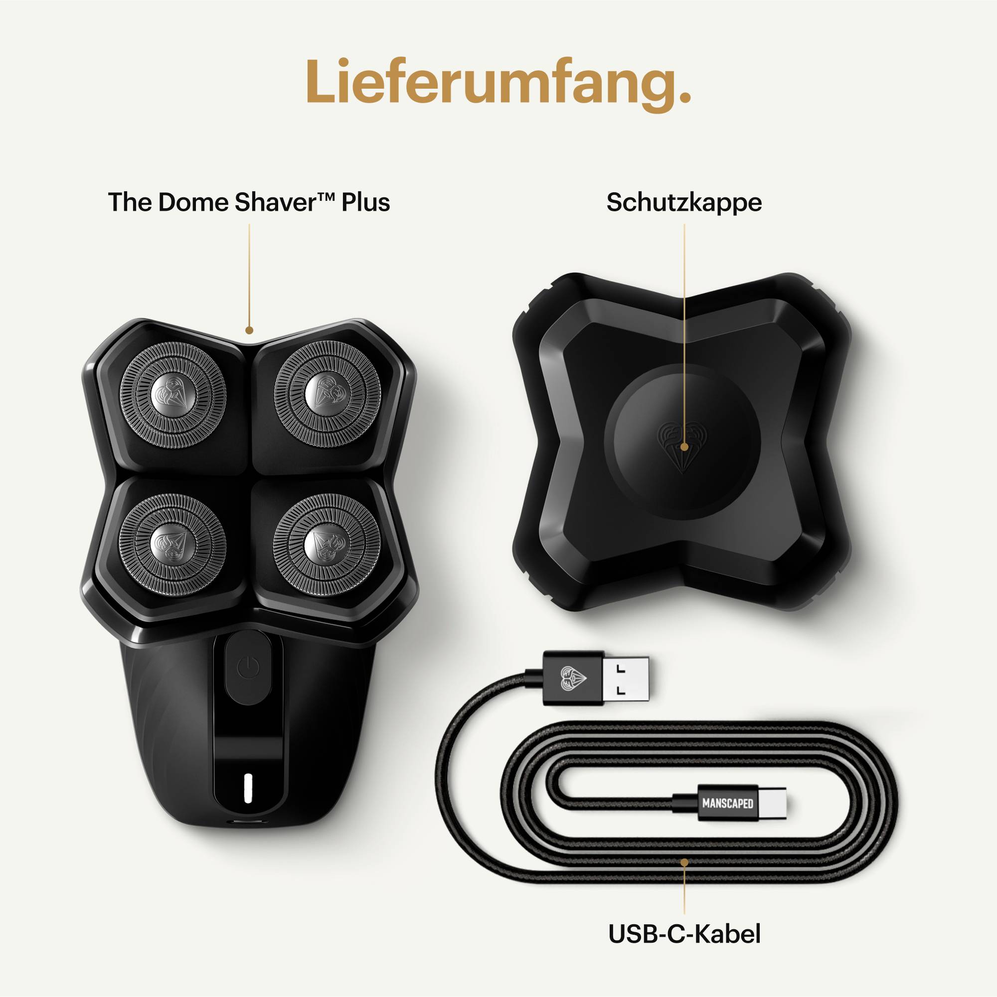 MANSCAPED The Dome Shaver Plus Essentials 75-00249 Rotationsrasierer Schwarz