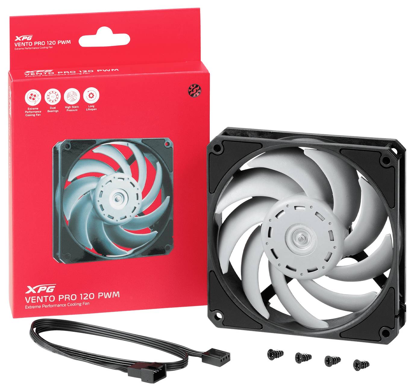 ADATA VENTO Pro 120 PC-Gehäuse-Lüfter Schwarz, Weiß (B x H x T) 120 x 25 x 120mm