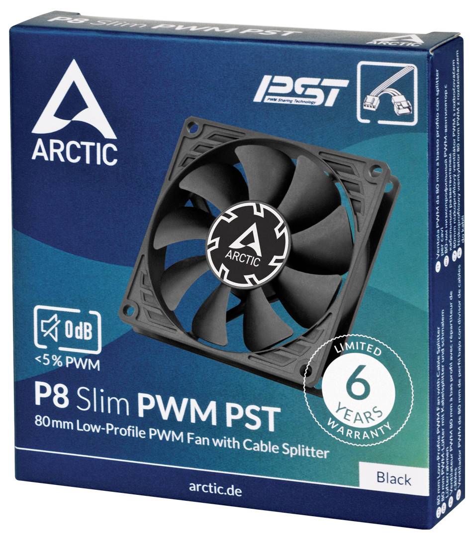 Arctic ACFAN00295A PC-Gehäuse-Lüfter Schwarz (B x H x T) 80 x 80 x 15 mm