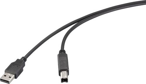 Renkforce USB-Kabel USB 2.0 USB-A Stecker, USB-B Stecker 0.50 m Schwarz RF-6830424