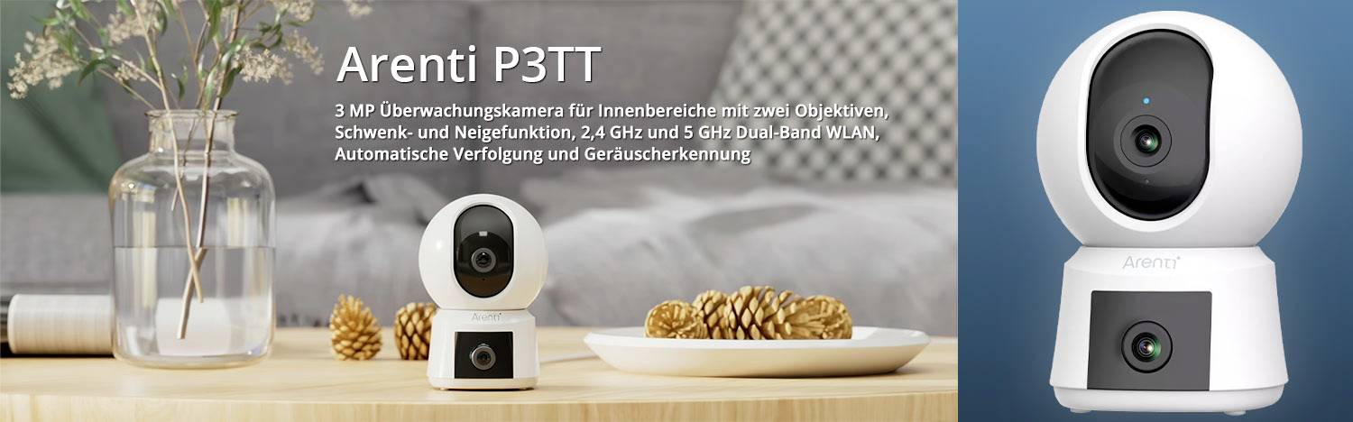 Arenti P3TT WLAN IP Überwachungskamera 2304 x 1296 Pixel
