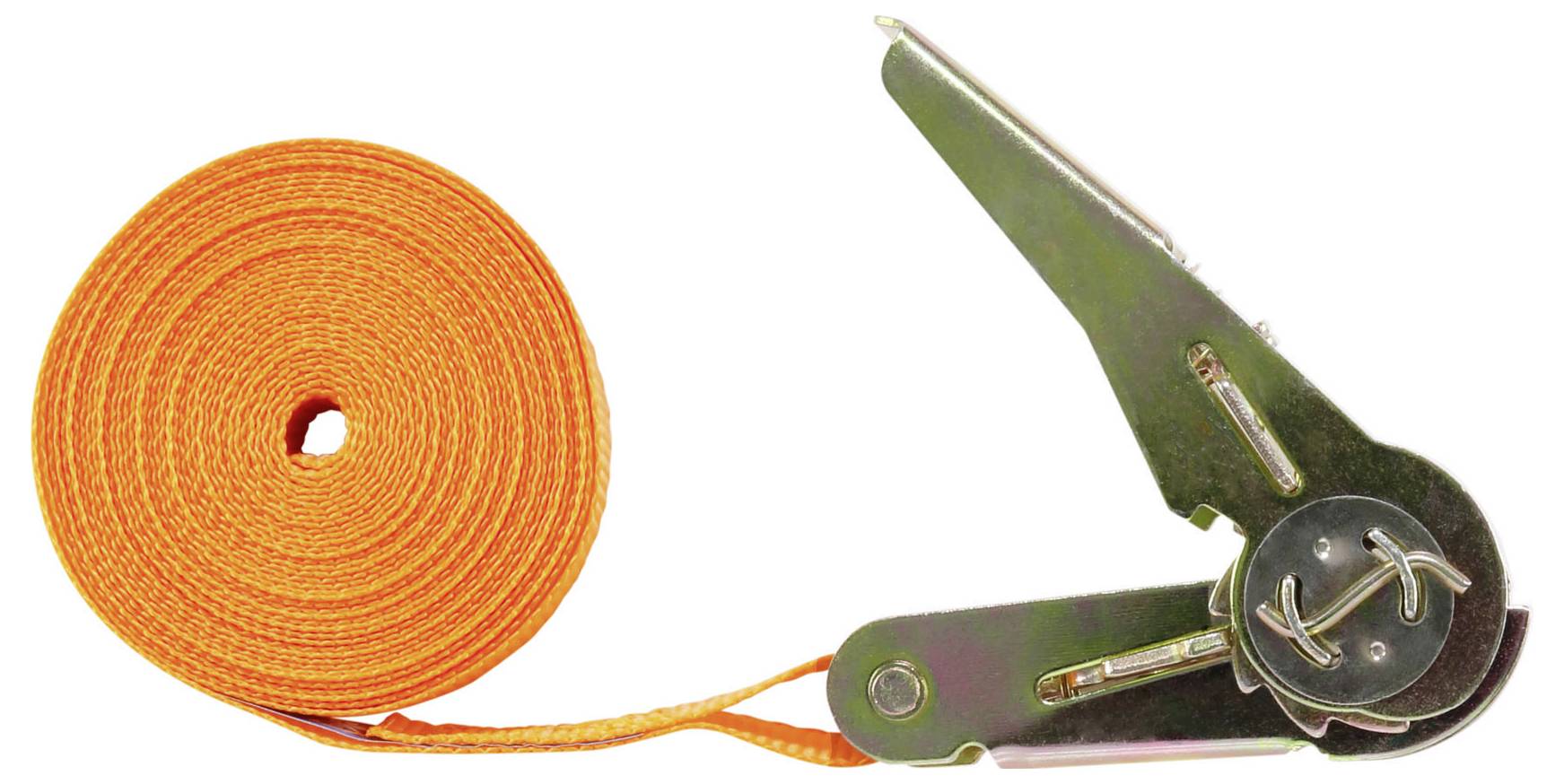 TOOLCRAFT TO-10246095 Zugkraft LC Niederzurren (einzeln/direkt)=250 daN (L x B) 5m x 25mm Ratsche EN 12195-2