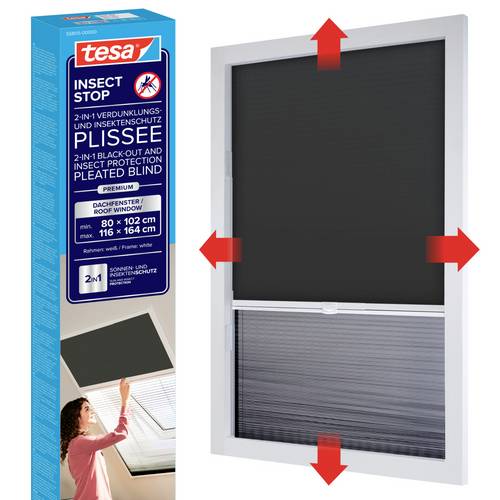 Tesa Insect Stop 55805-00000-00 Dachfenster-Fliegengitter (B x H) 1.16m x 1.64m Anthrazit 1St.
