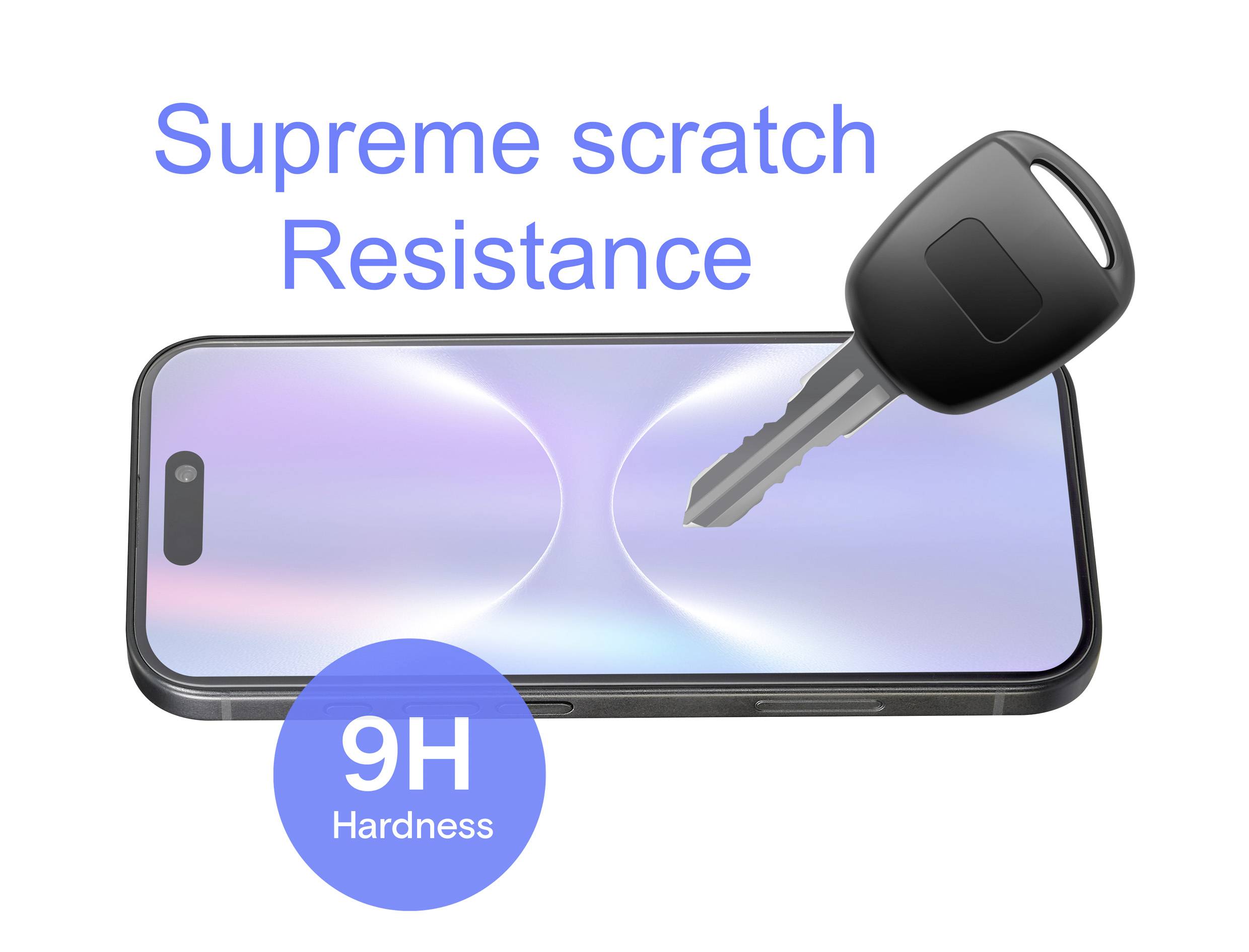 Ein Smartphone, auf dessen Bildschirm ein Schlüssel über die Oberfläche gezogen wird, zur Demonstration der 