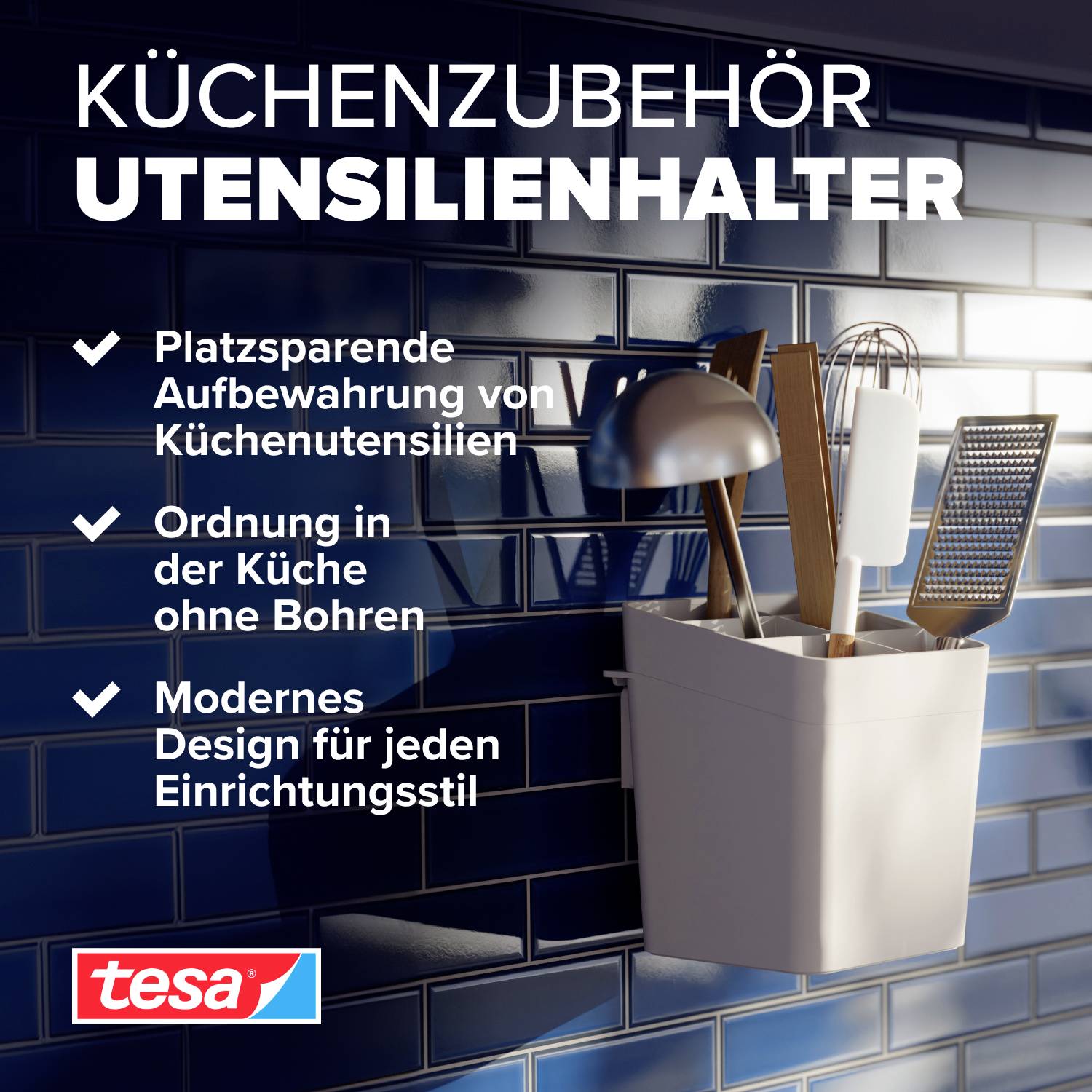 Tesa 70045-00000-00 Utensilienhalter Weiß 1 Set