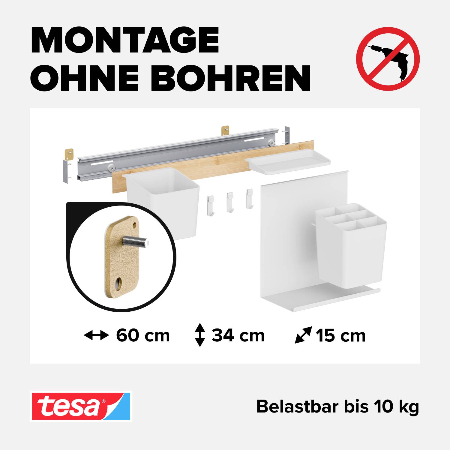 Tesa 70041-00000-00 Kombi-Set Weiß 1 Set