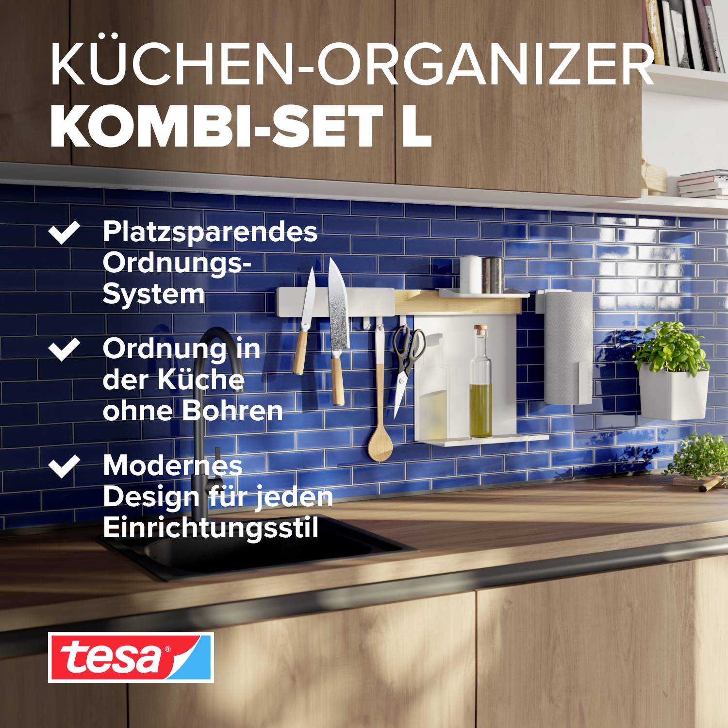 Tesa 70042-00000-00 Kombi-Set Weiß 1 Set