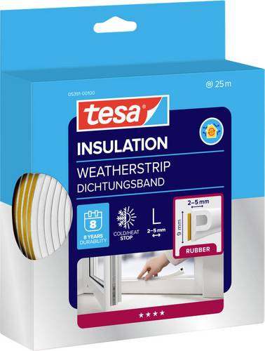 Tesa P-Profil 05391-00100-02 Dichtband tesamoll® Weiß (L x B) 25m x 9mm 25m