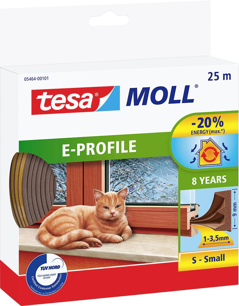 Tesa E-Profil 05464-00101-02 Dichtband tesamoll® Braun (L x B) 25m x 9mm 25m