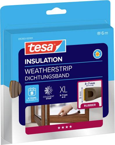 Tesa D-Profil 05393-00101-01 Dichtband tesamoll® Braun (L x B) 6 m x 9 mm 6 m