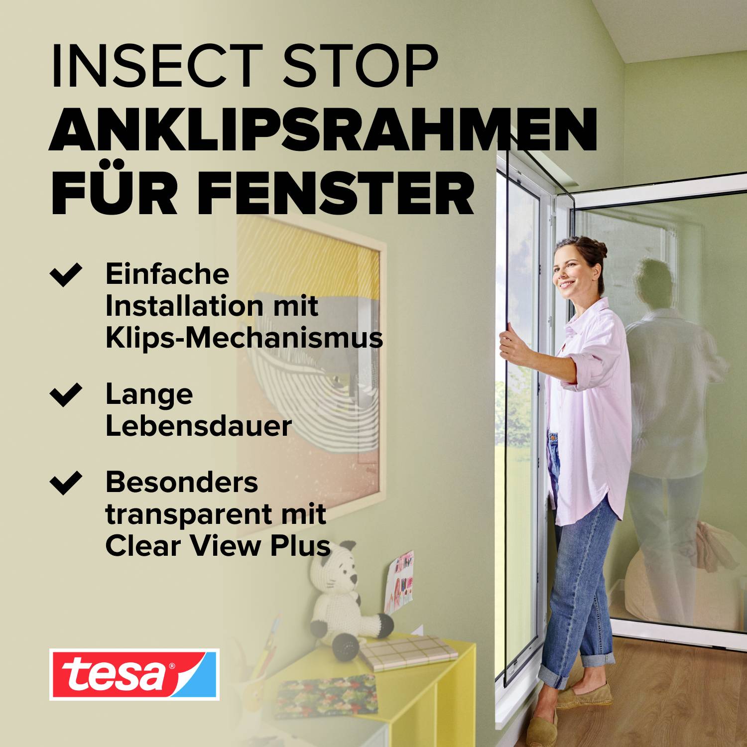 Tesa Insect Stop 55360-00002-00 Fliegengitter (B x H) 1.2m x 2.4m Anthrazit 1St.