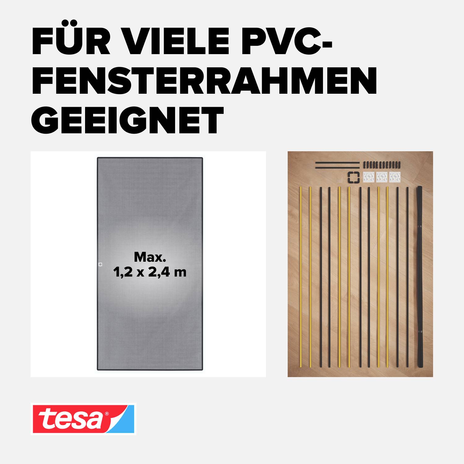 Tesa Insect Stop 55360-00002-00 Fliegengitter (B x H) 1.2m x 2.4m Anthrazit 1St.