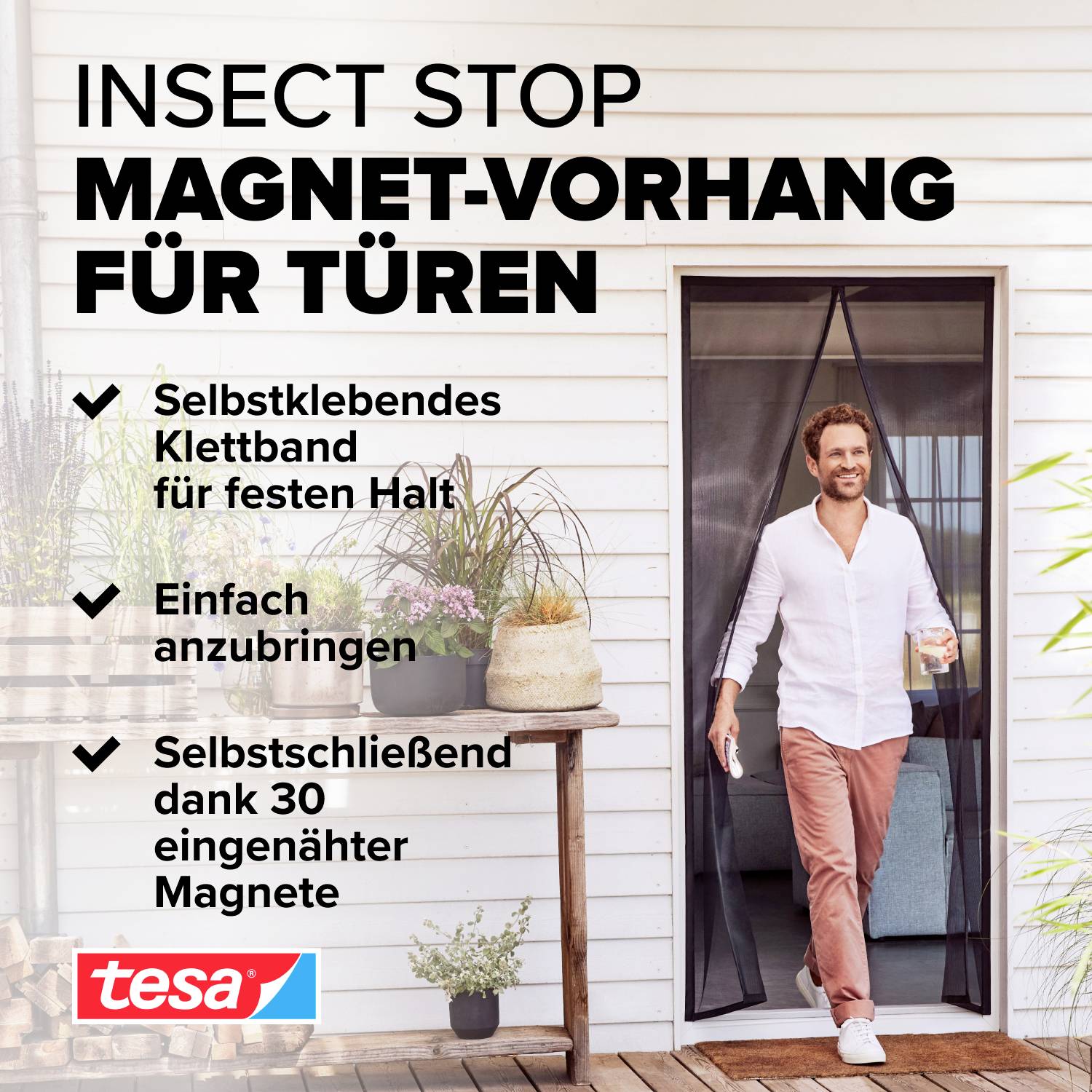 Tesa Insect Stop 55394-00001-00 Magnetvorhang (B x H) 1.2m x 2.4m Anthrazit 1St.
