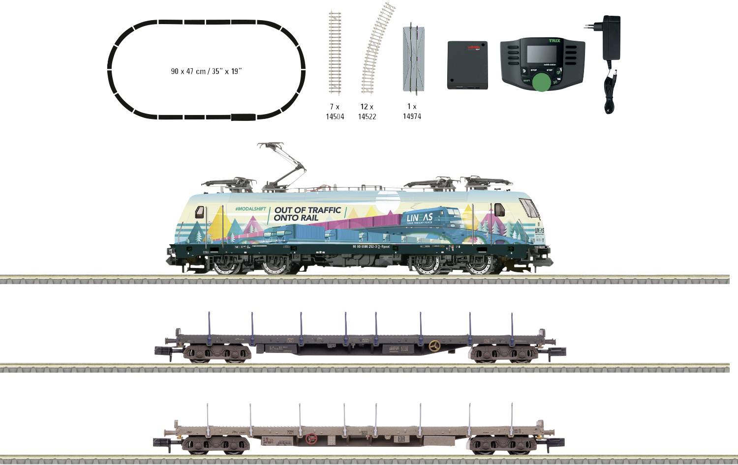 MiniTrix 11165 N Startpackung Güterzug der Railpool AG