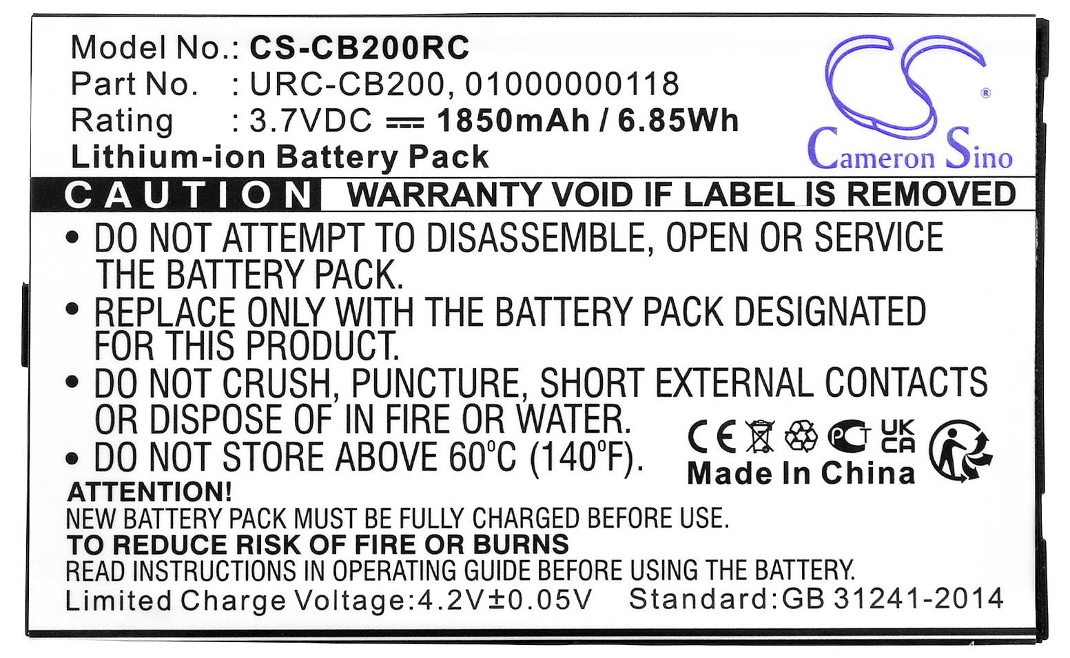 CS Cameron Sino Werkzeug-Akku 3.7V 1850 mAh