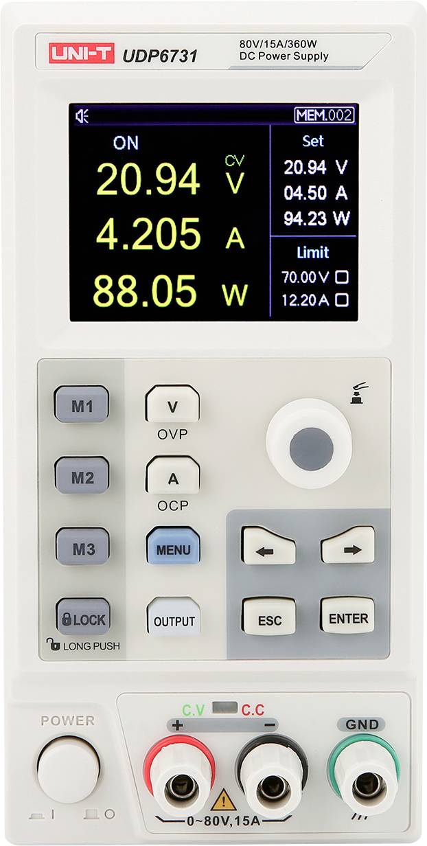 Uni-T UDP6731 Labornetzgerät, einstellbar 0 - 80V 0mA - 15A 360W