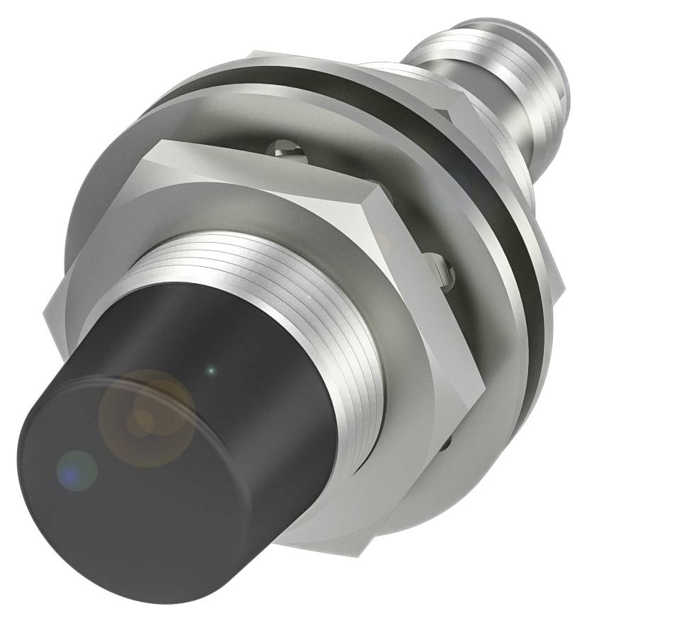 Metallsensor mit sechseckiger Basis und schwarzem Kunststoffende, verwendet für industrielle Anwendungen zur Positionserkennung.