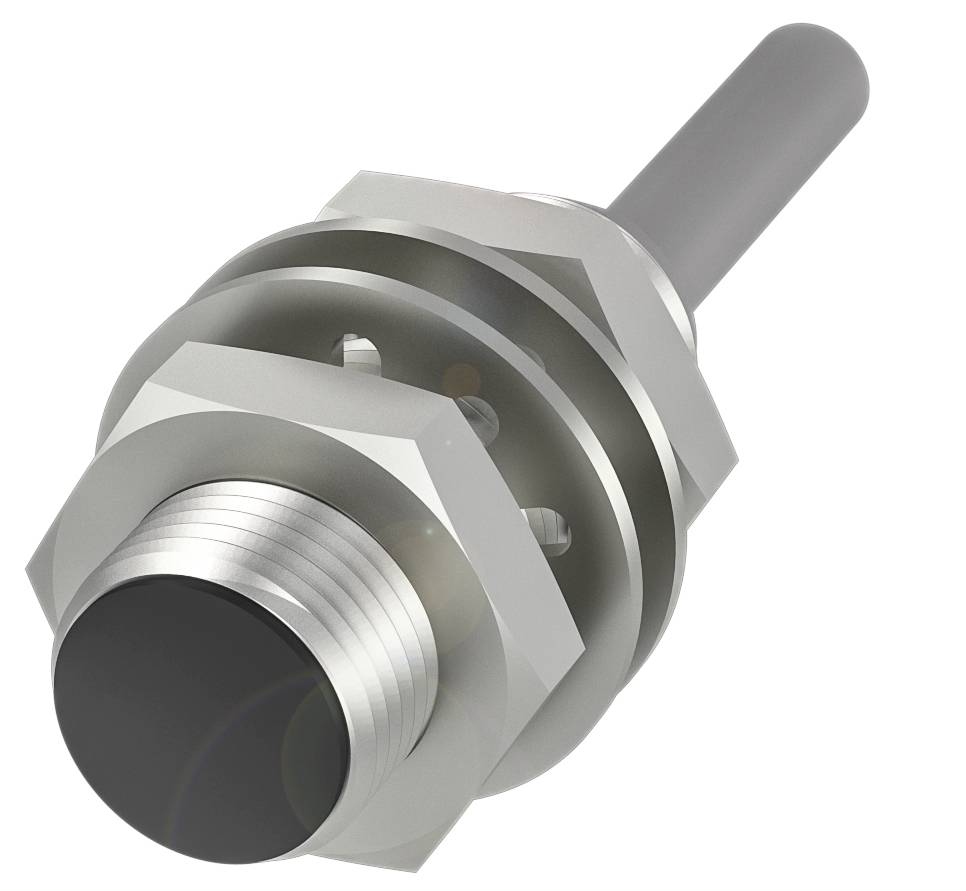 Ein zylindrischer Metallstecker mit Gewinde und glattem Griff. Geeignet für mechanische oder elektronische Verbindungen.