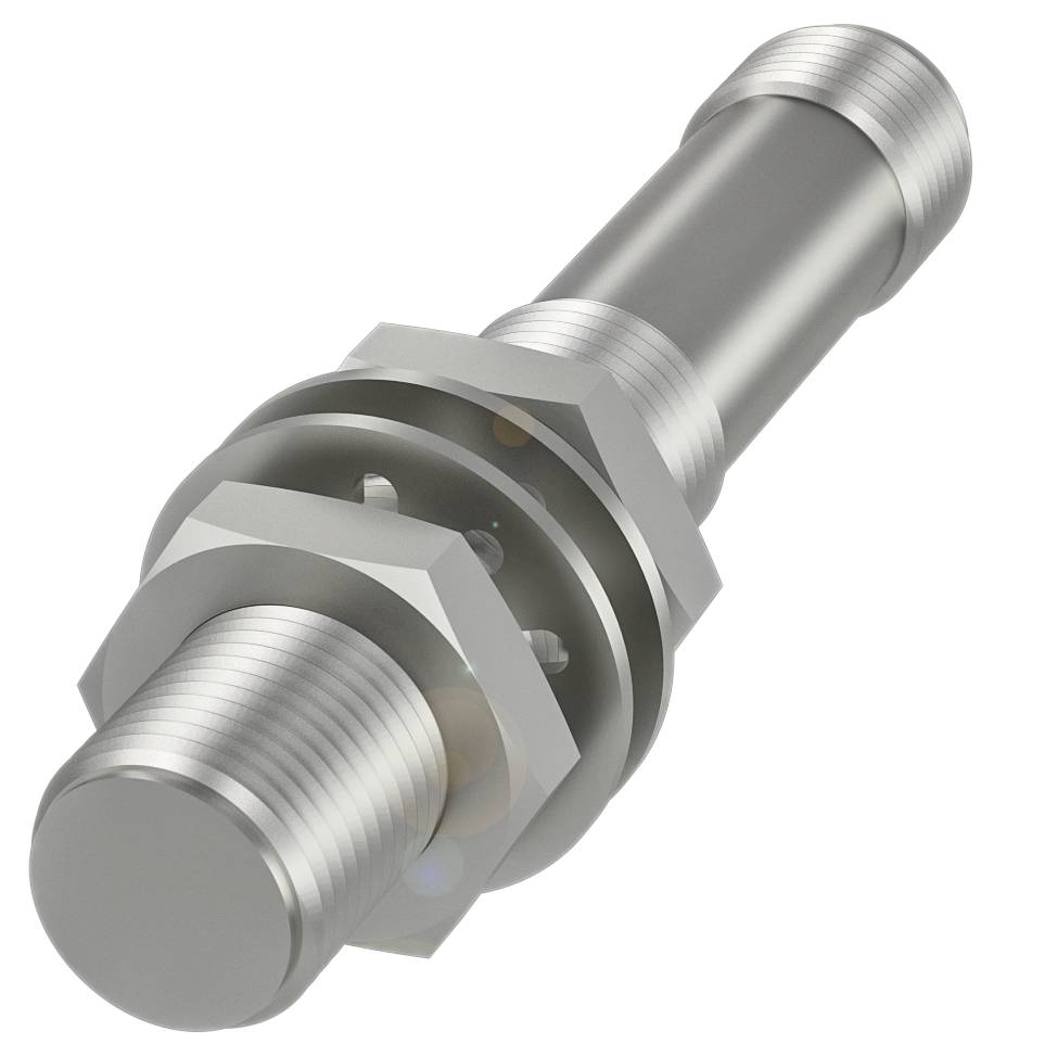 Ein metallischer Maschinenbolzen mit Sechskantmutter und glattem Kopf, verwendet für industrielle Anwendungen und Maschinenbau.