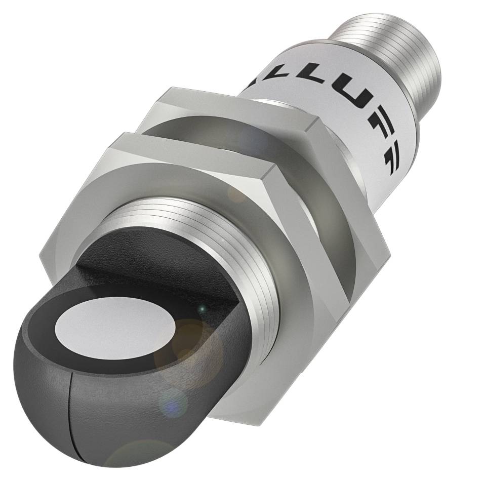 Ein zylindrischer Näherungssensor aus Metall mit Kunststoffspitze, der für die präzise Erkennung von Objekten verwendet wird.