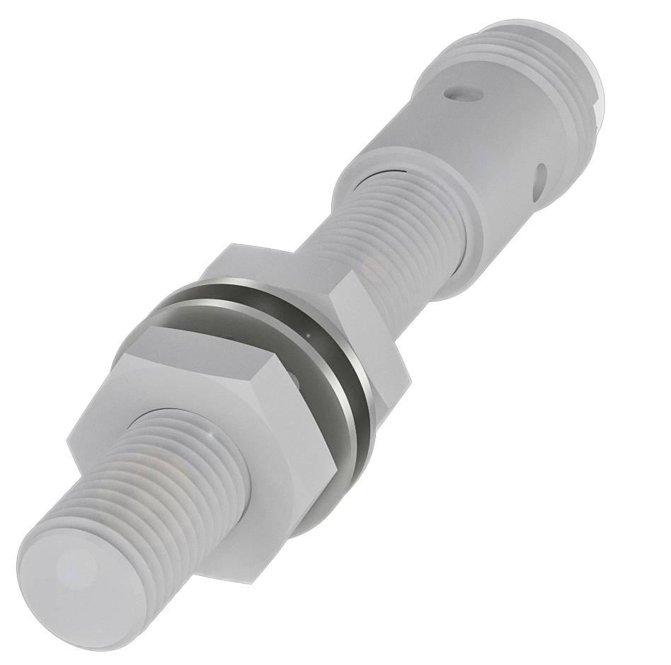 Metallschraube in silberner Farbe mit sechseckigem Kopf und Gewinde, geeignet für technische oder mechanische Anwendungen.