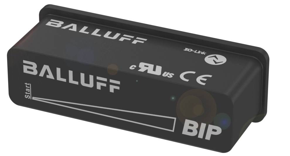 Ein rechteckiges, schwarzes elektronisches Gerät von Balluff mit CE-, RU- und anderen Zertifizierungssymbolen, vermutlich ein Sensor.